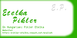 etelka pikler business card